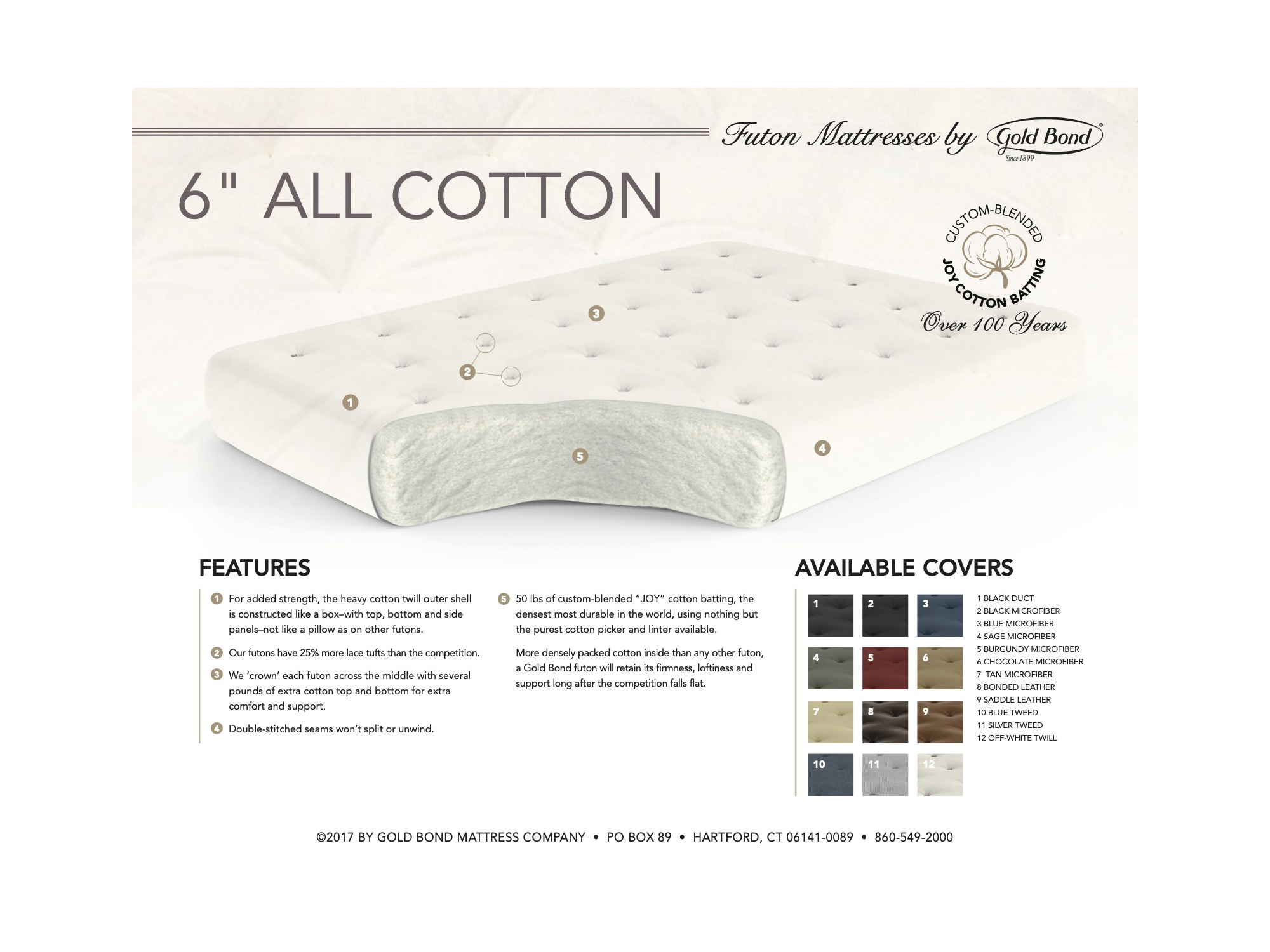 6 all cotton futon